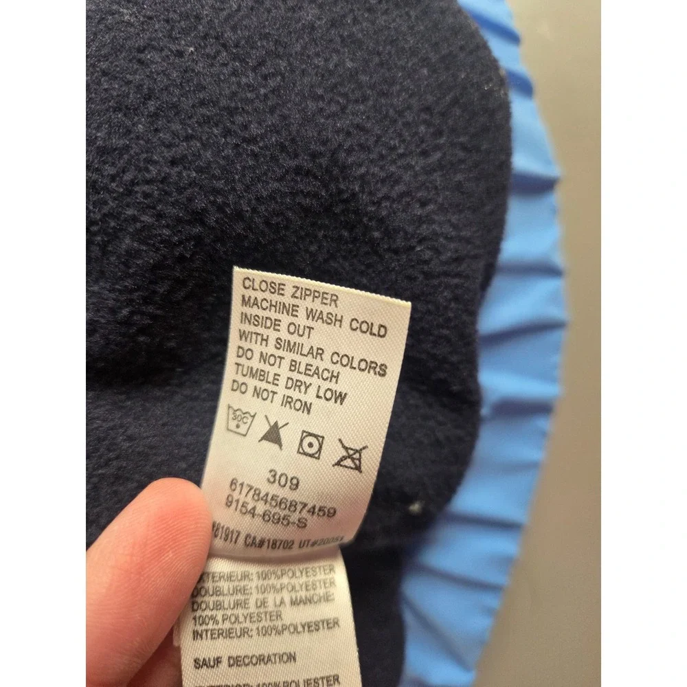 JORDAN Fleece Lined Insulated Puffer Jacket, Boys S, Blue Embroidered